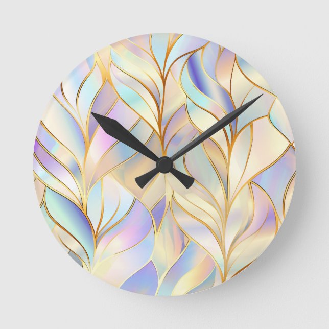 Horloge murale abstraite pastel (Recto)