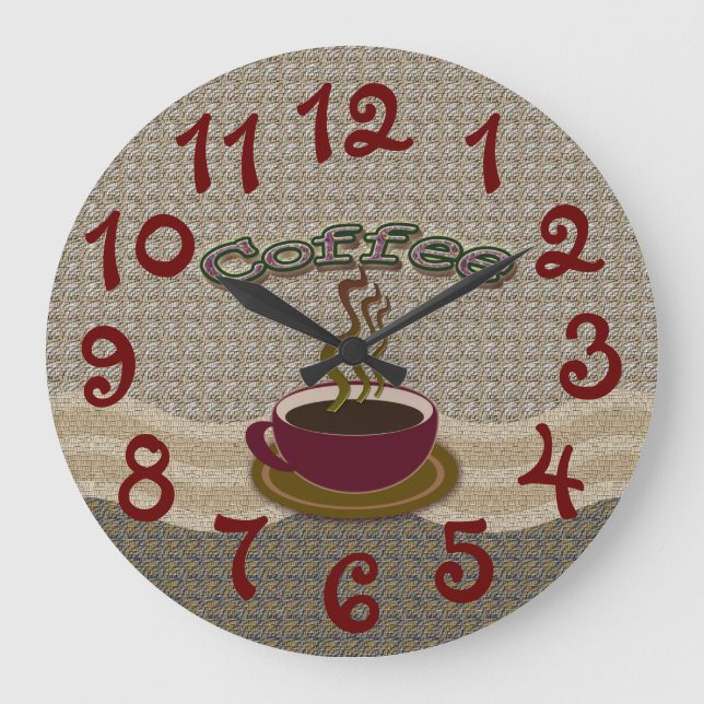 Horloge murale acrylique avec tasse de café (Recto)