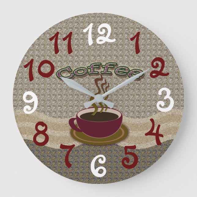Horloge murale acrylique avec tasse de café (Recto)