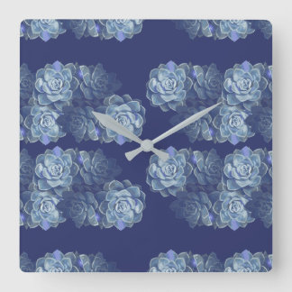 Horloge murale Acrylique Cactus Bleu