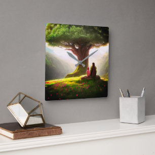 Horloge murale acrylique Carré de 10,75 po