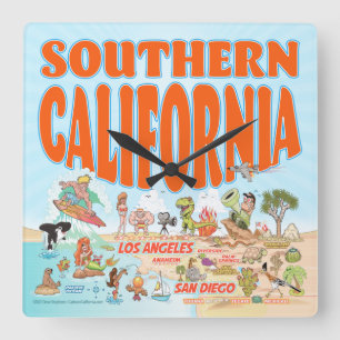 Horloge murale acrylique de Californie du Sud