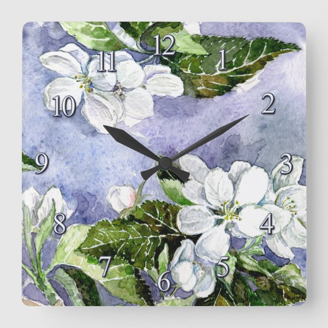 Horloge murale acrylique de fleur d'Apple (Recto)