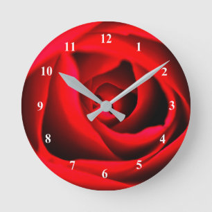 Horloge murale acrylique de la fleur rouge Rose