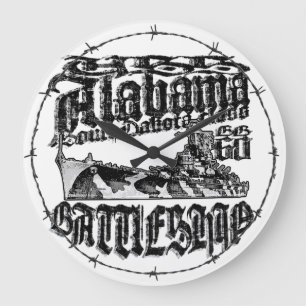 Horloge murale acrylique du Battleship Alabama