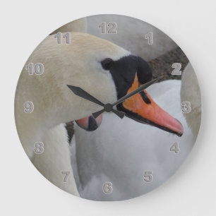 Horloge murale acrylique du cygne blanc