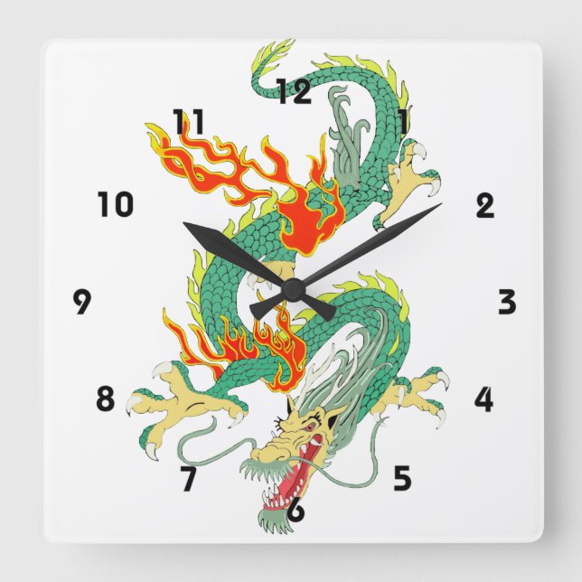 Horloge murale acrylique du dragon chinois (Recto)