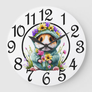 Horloge murale acrylique du hamster du pays