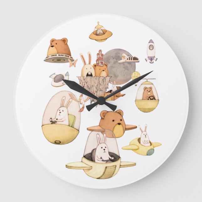 Horloge murale acrylique du voyage spatial (Recto)