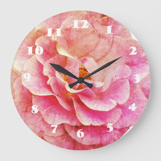 Horloge murale acrylique en fleur (Recto)