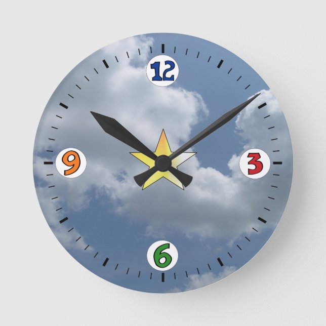 Horloge murale acrylique "Happy Nuages" (Recto)