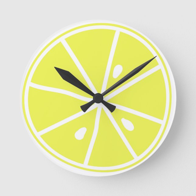 Horloge murale acrylique Jaune tranche de citron (Recto)