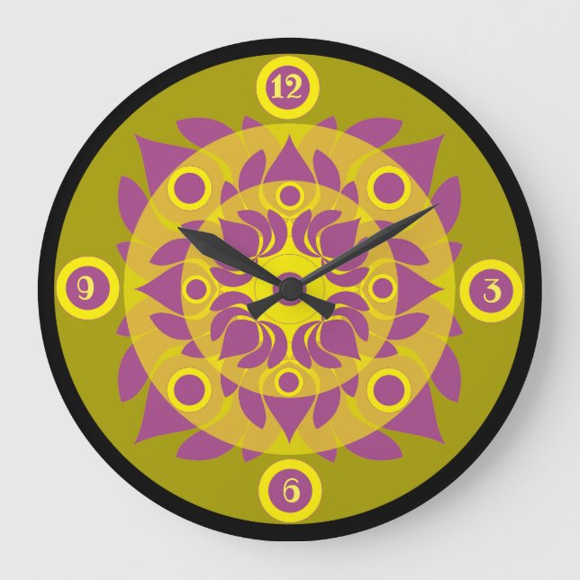 Horloge murale Acrylique Lotus (Recto)