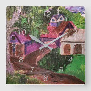 Horloge murale acrylique : Maison de ferme