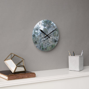 Horloge murale acrylique montagneuse