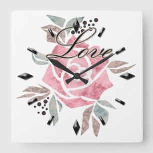 Horloge murale acrylique Mosaïque romantique textu