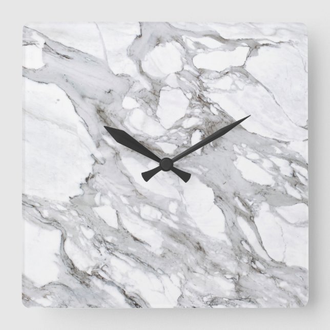 Horloge murale acrylique Motif en pierre de marbre (Recto)