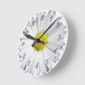 Horloge murale acrylique ronde Fleur marguerite (Angle)