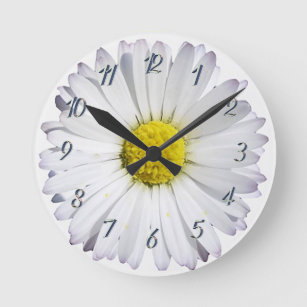 Horloge murale acrylique ronde Fleur marguerite