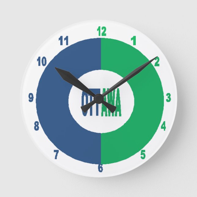 Horloge murale acrylique,Ronde Medium DesignOTTAWA (Recto)