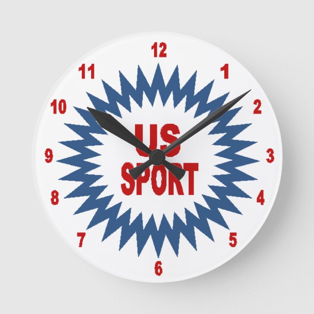 Horloge murale  acrylique, Ronde Medium  US SPORT (Recto)