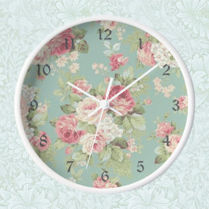 Horloge murale acrylique rose