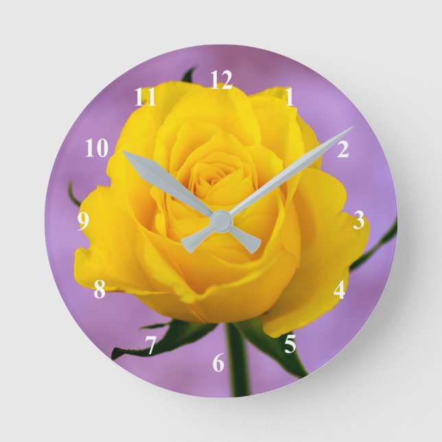 Horloge murale acrylique rose jaune (Recto)