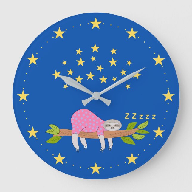 Horloge murale acrylique Sleepy Sloth (Recto)