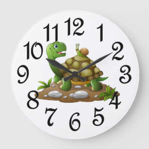 Horloge murale acrylique Tortue pour enfants