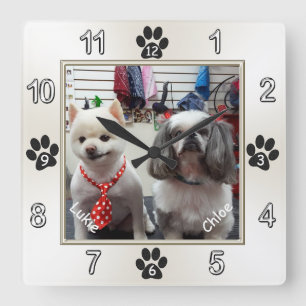 Horloge murale adorable de chien avec VOTRE PHOTO