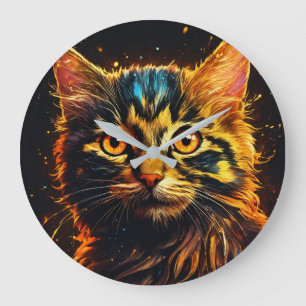 Horloge murale adorable pour chaton pour les fans