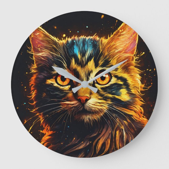 Horloge murale adorable pour chaton pour les fans  (Recto)
