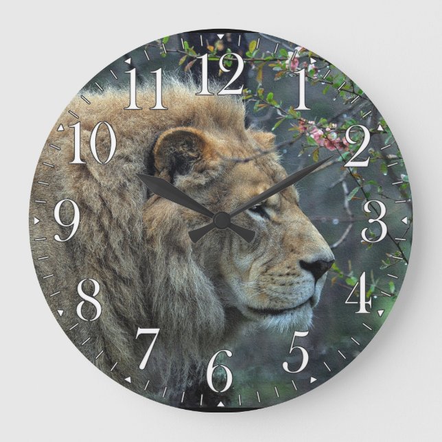 Horloge murale africaine masculine de Lion-Amant (Recto)