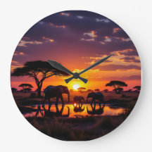Horloge murale African Sunset Majesty