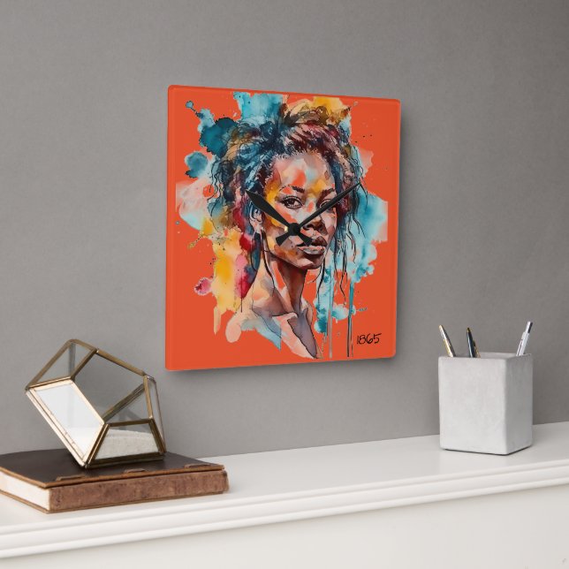 Horloge murale afro-américaine (Bureau)
