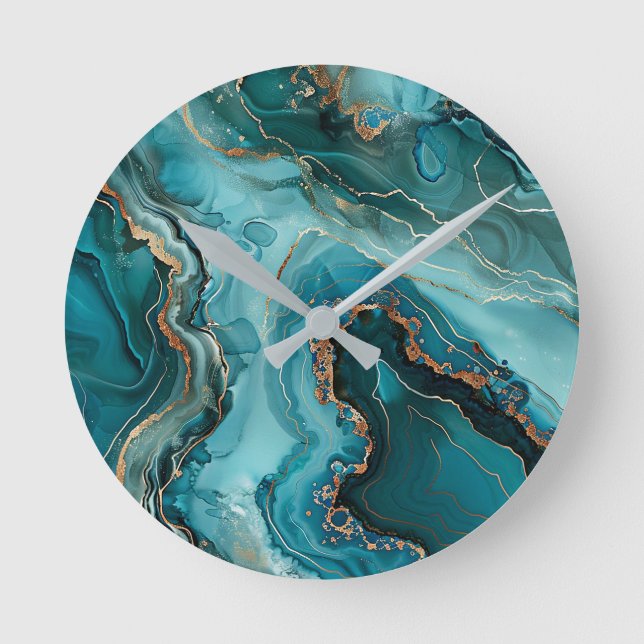 Horloge murale Agate sarcelle (Recto)