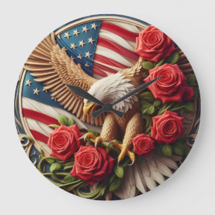Horloge murale aigle américain patriotique