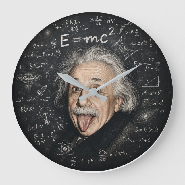 Horloge murale Albert Einstein | Chaos de physique (Recto)