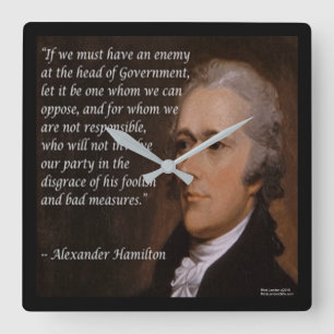 Horloge murale Alexander Hamilton "Chef ennemi"
