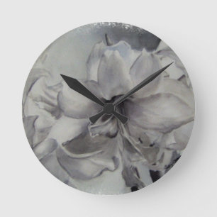 HORLOGE MURALE AMARYLLIS NOIR ET BLANC