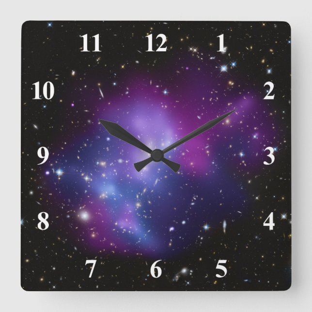 Horloge murale amas de galaxies violettes (Recto)