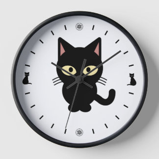 Horloge Murale Analogique Chats Noirs