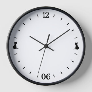 Horloge Murale Analogique Chats Noirs