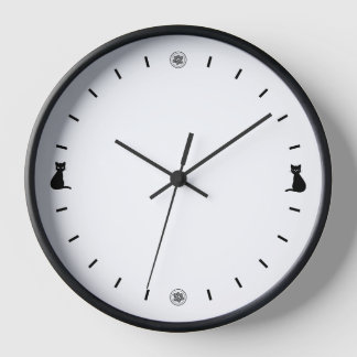 Horloge Murale Analogique Chats Noirs