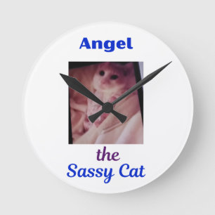 Horloge murale Angel the Sassy Cat