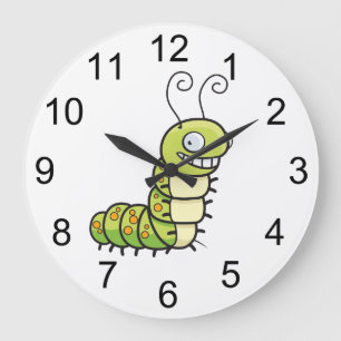 Horloge murale animalière chenille mignonne