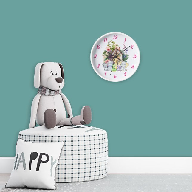 Horloge murale animaux mignons | Cadeau mignon pou (Créateur téléchargé)