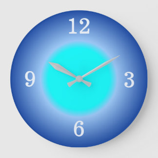 Horloge murale Aqua Blue Glow Effects