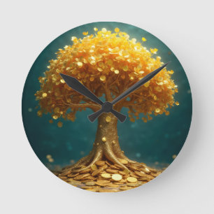 Horloge murale arbre à argent