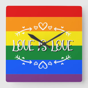 Horloge murale arc-en-ciel de la fierté LGBTQ Love